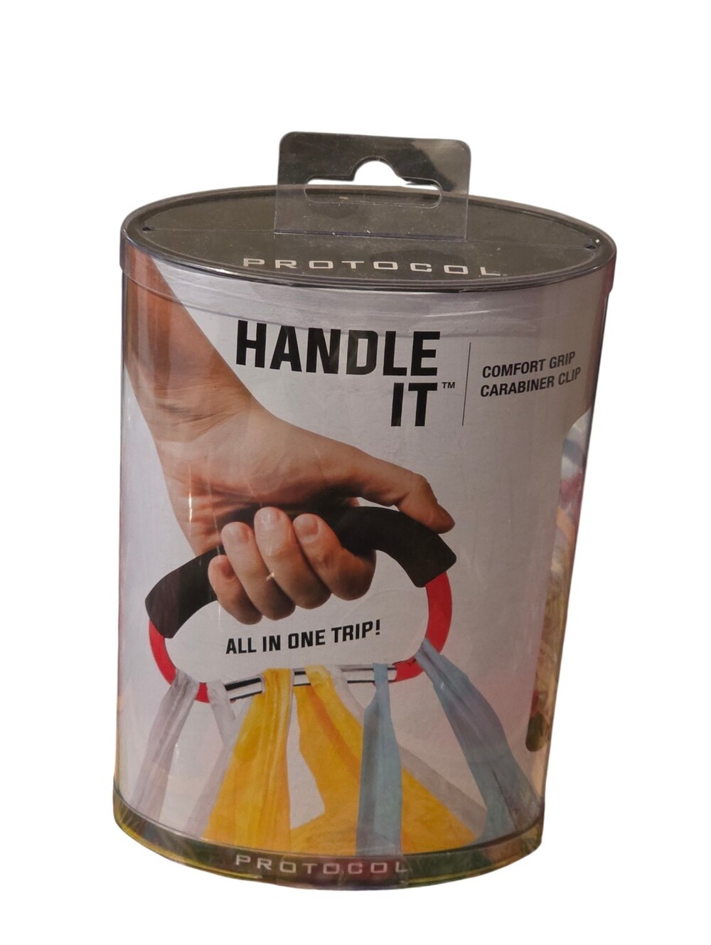 Protocol NIB "Handle It" Comfort Grip Carabiner Clip For Carrying Multiple Bags